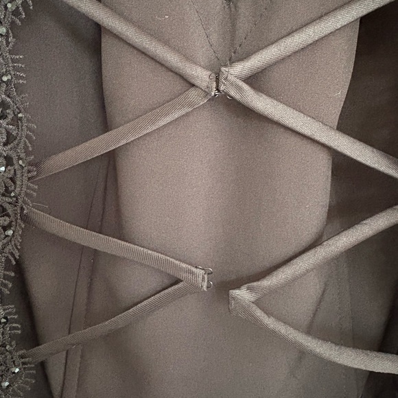 La Femme Black Long Sleeve Gown - Picture 11 of 12